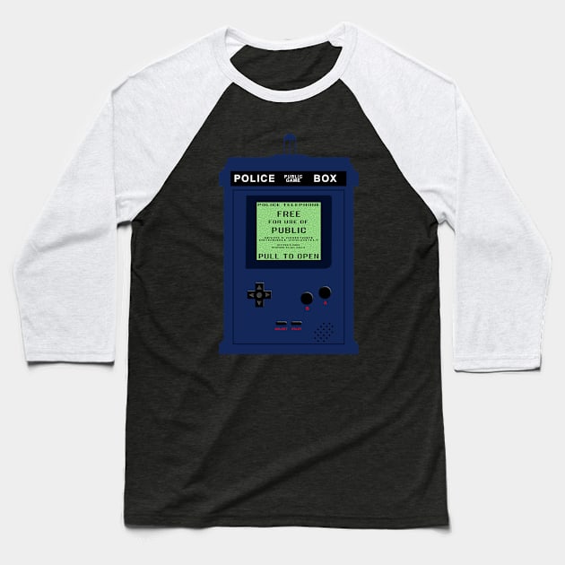 Doctor Who Public Game Box Baseball T-Shirt by UrbanGeek